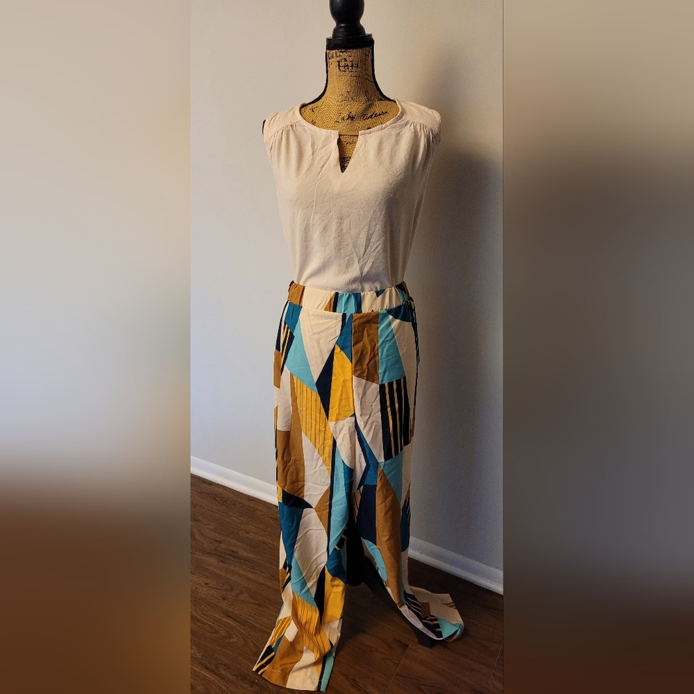 High-waist Geometric Pants